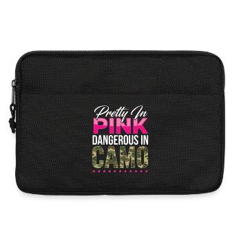 Jolie en rose en camouflage - Sacoche pour ordinateur portable 13 pouces - noir - Devant