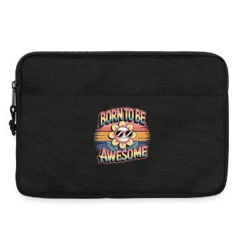 Born To Be Awesome - Flower Retro - Sacoche pour ordinateur portable 13 pouces - noir - Devant