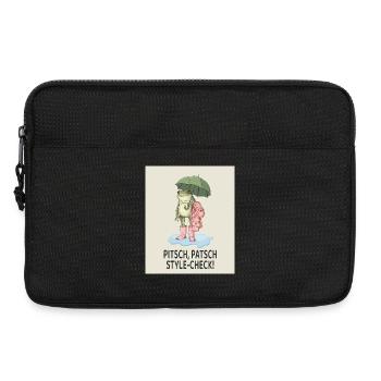 Cooler Frosch im Style Check - Laptoptasche 13" - Schwarz - Vorne