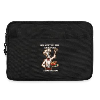 Skelett Koch Sei nett zu mir ich koche Essen - Laptoptasche 13" - Schwarz - Vorne