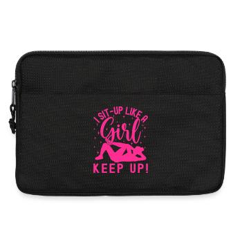 Fitness Fanatics Sit-Up Like Girl Keep Up - Laptoptasche 13" - Schwarz - Vorne