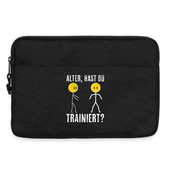 Strichmännchen HAST DU TRAINIERT Lustiges - Laptoptasche 13" - Schwarz - Vorne