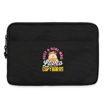 Fille adore les capybaras Capybaras mignons Drôles - Sacoche pour ordinateur portable 13 pouces - noir - Devant