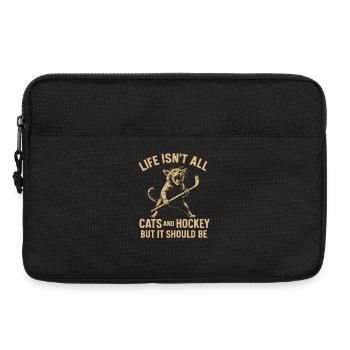 Hockey Katze Humor Eishockey Fan Geschenkidee - Laptop bag 13" - black - Front