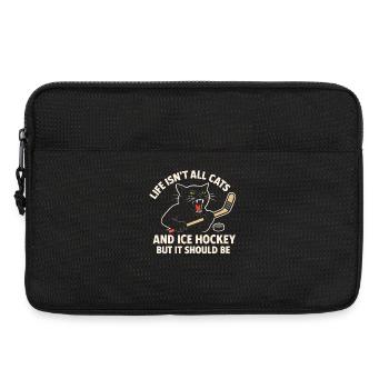 Hockey Katze Humor Eishockey Fan Geschenkidee - Laptop bag 13" - black - Front