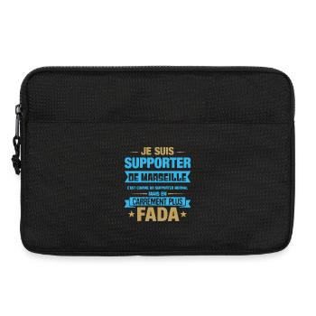 Supporter De Marseille En Carrément Plus Fada - Sacoche pour ordinateur portable 13 pouces - noir - Devant