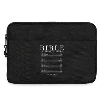 Bible Emergency Numbers Christian Faith Shirt - Laptop bag 13" - black - Front