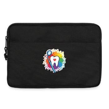 Colorful tooth with heart and dental mirror - Laptop bag 13" - black - Front