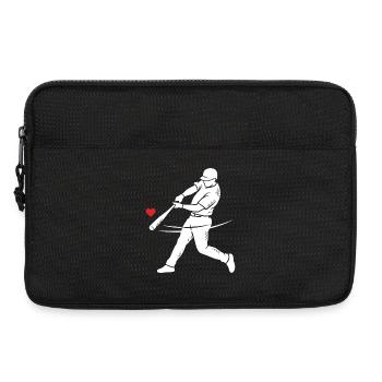 Baseball Batter Silhouette Heart - Laptop bag 13" - black - Front