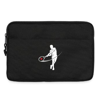 Cœur en forme de silhouette de tennis dans un motif de raquette - Sacoche pour ordinateur portable 13 pouces - noir - Devant