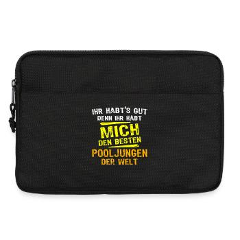 Cadeau de garçon de piscine - Sacoche pour ordinateur portable 13 pouces - noir - Devant