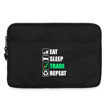 Eat sleep trade repeat stock market stock market trader - Laptop bag 13" - black - Front