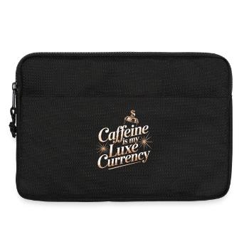 Caffeine Is My Luxe Currency T-Shirt – Coffee - Laptop bag 13" - black - Front