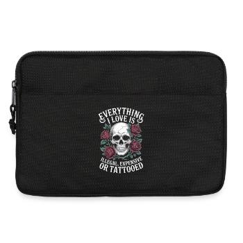 Everything I Love Is Tattooed Tätowiert Tattoo - Laptop bag 13" - black - Front