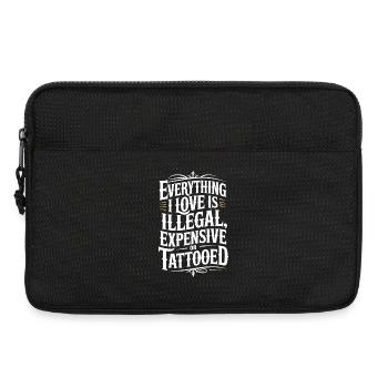 Everything I Love Is Tattooed Tätowiert Tattoo - Laptop bag 13" - black - Front