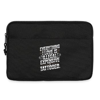 Everything I Love Is Tattooed Tätowiert Tattoo - Laptop bag 13" - black - Front