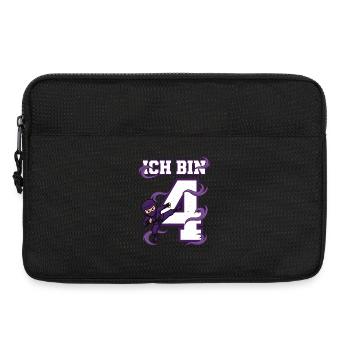 Je suis 4 Ninja 4e anniversaire Karaté Violet - Sacoche pour ordinateur portable 13 pouces - noir - Devant