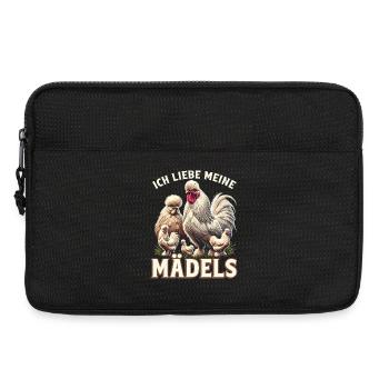 I love my girls silky chickens - Laptop bag 13" - black - Front