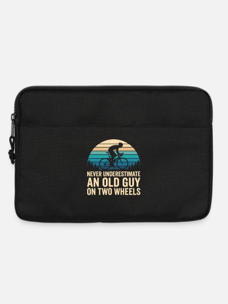 Radfahrer Silhouette Sunset Streifen Motiv - Laptoptasche 13" - Schwarz