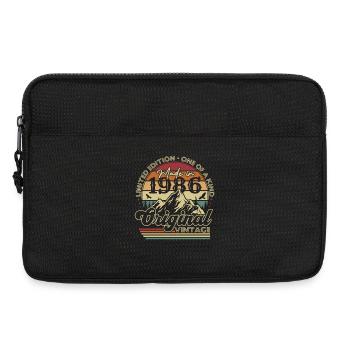 Cadeau d’anniversaire vintage original de 1986 - Sacoche pour ordinateur portable 13 pouces - noir - Devant