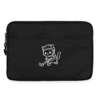 Hockey sur gazon Kawaii Cat - Sacoche pour ordinateur portable 13 pouces - noir - Devant