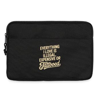 Everything I Love Is Tattooed Tätowiert Tattoo - Laptop bag 13" - black - Front