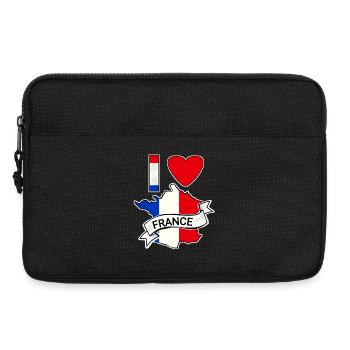 Frankreich - Flagge - Karte - Laptoptasche 13" - Schwarz - Vorne