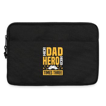 Père, père de trois filles et filles - Sacoche pour ordinateur portable 13 pouces - noir - Devant