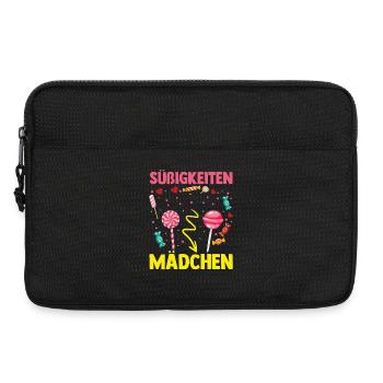 Fille mignonne gourmande par les sucreries - Sacoche pour ordinateur portable 13 pouces - noir - Devant