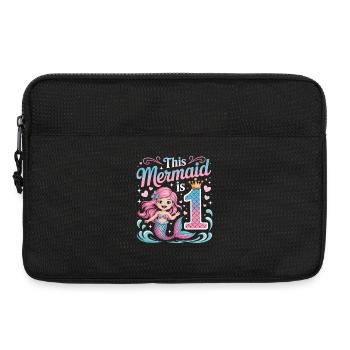 Mermaid 1st Birthday 1 Year - Laptop bag 13" - black - Front