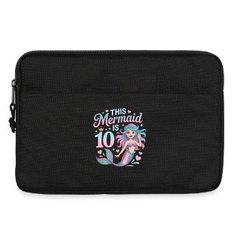 Mermaid 10th Birthday 10 Years - Laptop bag 13" - black - Front