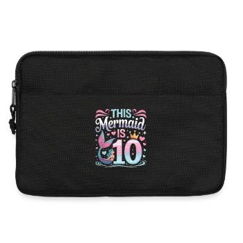 Mermaid 10th Birthday 10 Years - Laptop bag 13" - black - Front
