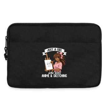 Just a girl who loves anime and draws afro - Laptop bag 13" - black - Front