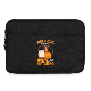Just a girl who loves anime and draws afro - Laptop bag 13" - black - Front
