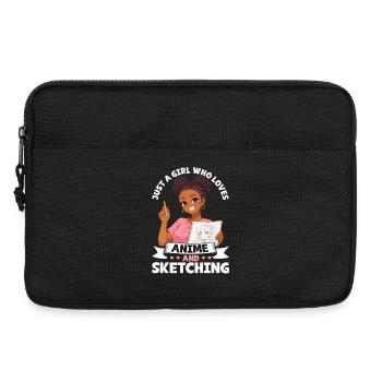 Just a girl who loves anime and draws afro - Laptop bag 13" - black - Front