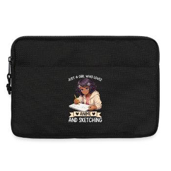 Just a girl who loves anime and draws afro - Laptop bag 13" - black - Front