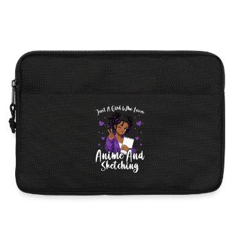 Just a girl who loves anime and draws afro - Laptop bag 13" - black - Front