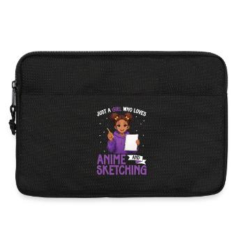 Just a girl who loves anime and draws afro - Laptop bag 13" - black - Front