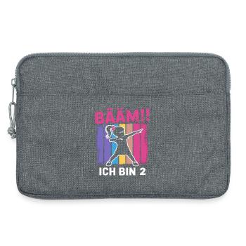 Bääm I'm 2 Dabbing Girl 2nd Birthday - Laptop bag 13" - heather grey - Front