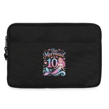 Mermaid 10th Birthday 10 Years - Laptop bag 13" - black - Front