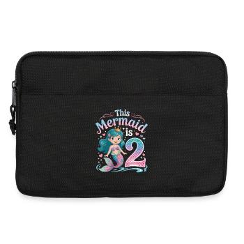 Meerjungfrau 2. Geburtstag 2 Jahre - Laptoptasche 13" - Schwarz - Vorne