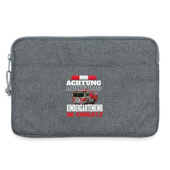 Achtung Kindergarten im Einsatz - Laptoptasche 13" - Grau meliert - Vorne