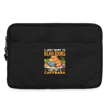 Lire des livres Animal de compagnie Un capybara mignon Drôle - Sacoche pour ordinateur portable 13 pouces - noir - Devant