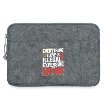 Tout ce que j’aime est illégal, cher ou latina - Sacoche pour ordinateur portable 13 pouces - gris chiné - Devant