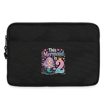 Meerjungfrau 2. Geburtstag 2 Jahre - Laptoptasche 13" - Schwarz - Vorne