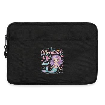 Meerjungfrau 2. Geburtstag 2 Jahre - Laptoptasche 13" - Schwarz - Vorne