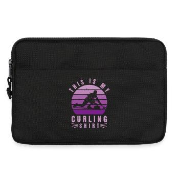 This is my Curling Shirt Retro Vintage Style - Laptop bag 13" - black - Front
