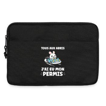 Humour j'ai mon permis de conduire - Sacoche pour ordinateur portable 13 pouces - noir - Devant