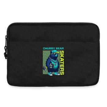 Chubby Bear Skateur : Cool Bear avec skateboard - Sacoche pour ordinateur portable 13 pouces - noir - Devant