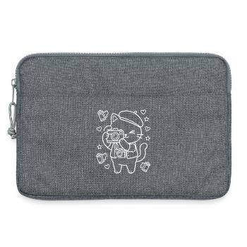 Fotograf Kawaii Katzen - Laptoptasche 13" - Grau meliert - Vorne